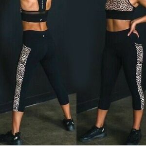 Zyia Leopard Print High Rise Cropped Leggings